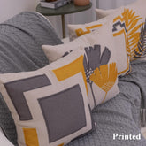 Grey Fern Geometry Cushion Cover Pack of 4